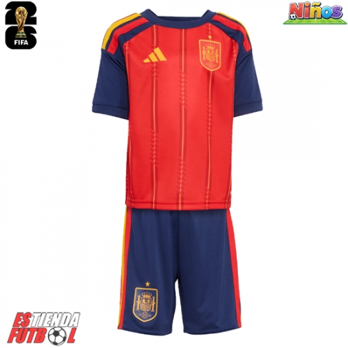 España Primera Equipación Niños Mundial 2026 Manga Corta (+ Pantalones cortos)
